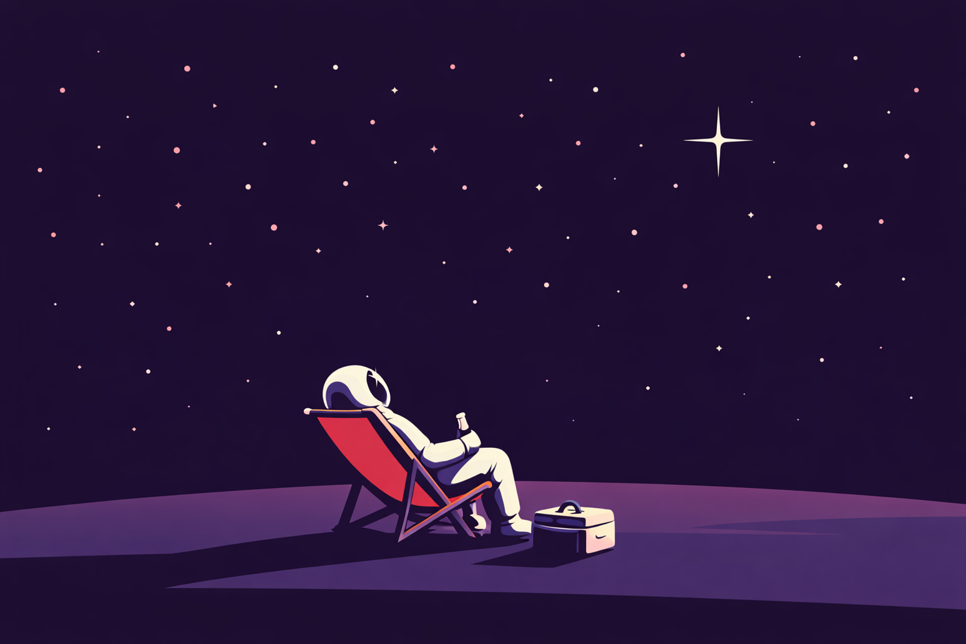 picture of an astronaut sitting on a planet looking at the stars
